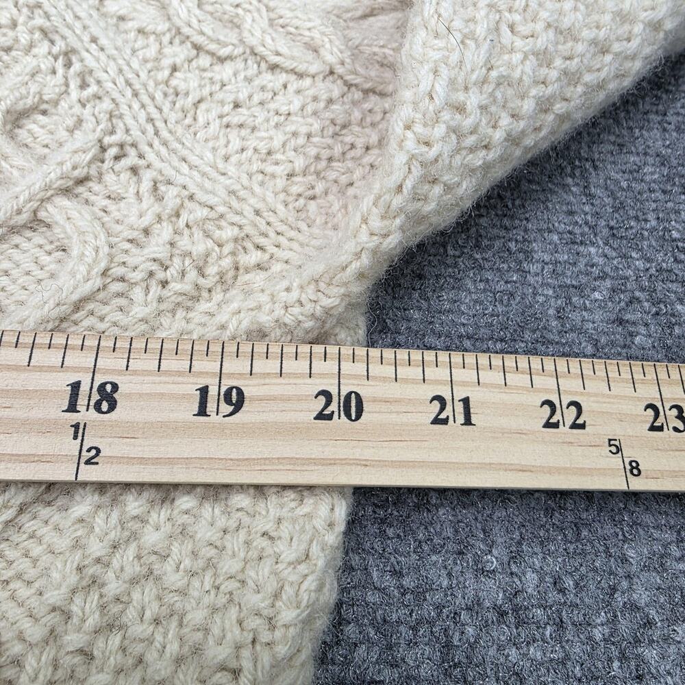 Vintage Aran Fisherman Sweater Womens Medium Cream Cable Knit Hand Knit Wool - Picture 5 of 16